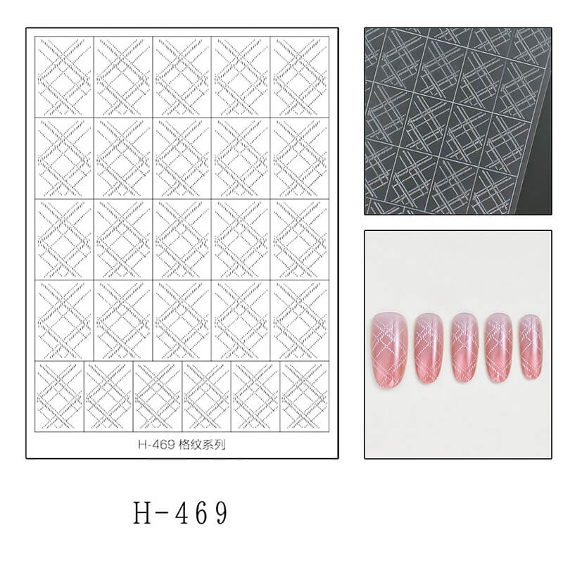 Nail art design sheet with geometric pattern nail stickers