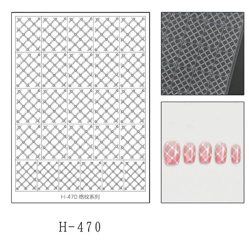 Nail art design sheet with geometric pattern