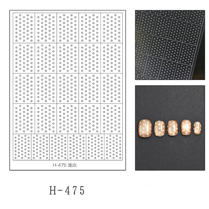 Nail art stickers with polka dot pattern