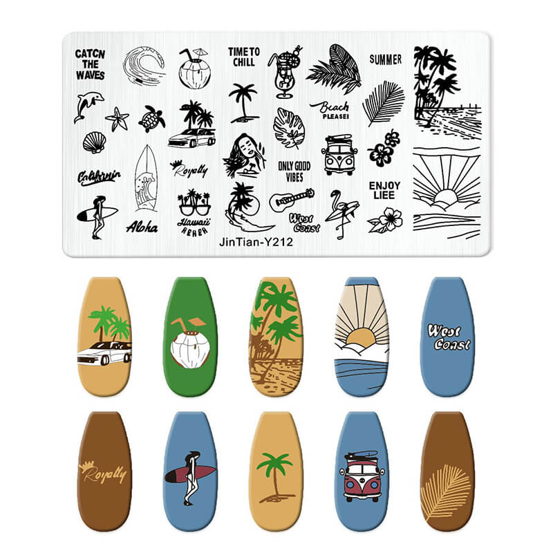 Leaf Botanical Butterfly Animal Pattern Nail Stamping Plate – Multi-Pattern Nail Art Steel Plate