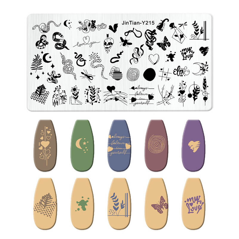 Leaf Botanical Butterfly Animal Pattern Nail Stamping Plate – Multi-Pattern Nail Art Steel Plate