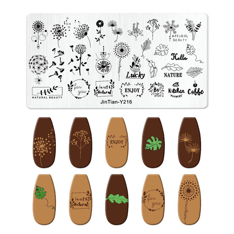 Leaf Botanical Butterfly Animal Pattern Nail Stamping Plate – Multi-Pattern Nail Art Steel Plate