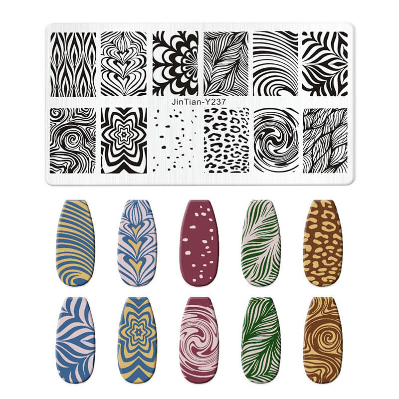 Leaf Botanical Butterfly Animal Pattern Nail Stamping Plate – Multi-Pattern Nail Art Steel Plate