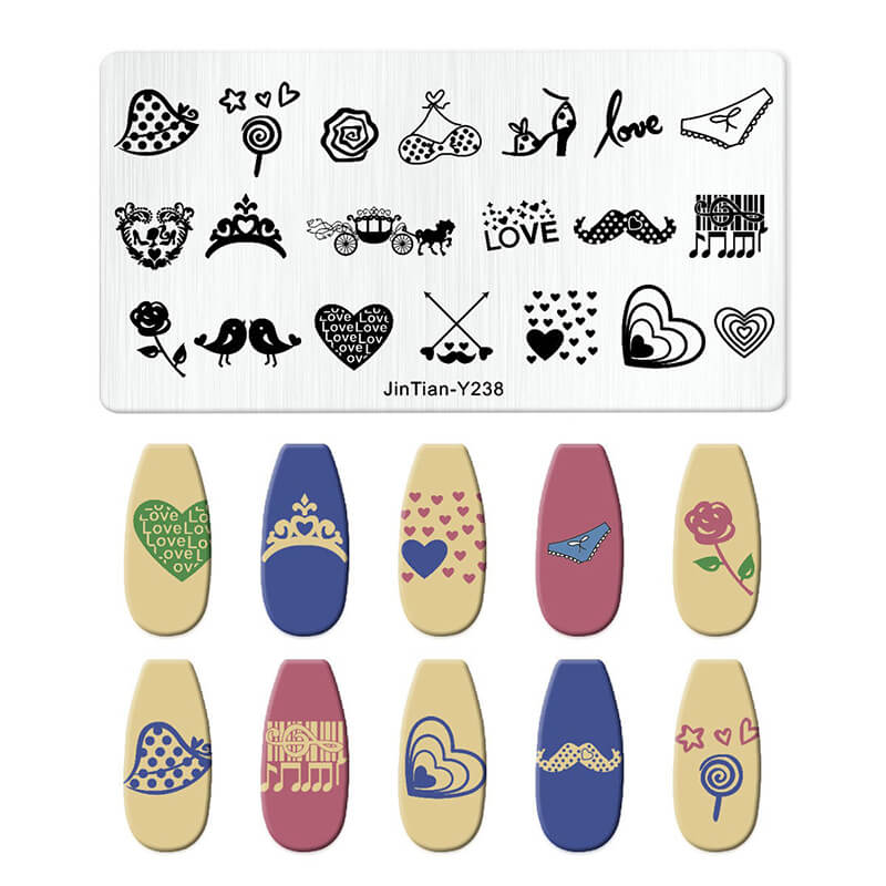 Leaf Botanical Butterfly Animal Pattern Nail Stamping Plate – Multi-Pattern Nail Art Steel Plate