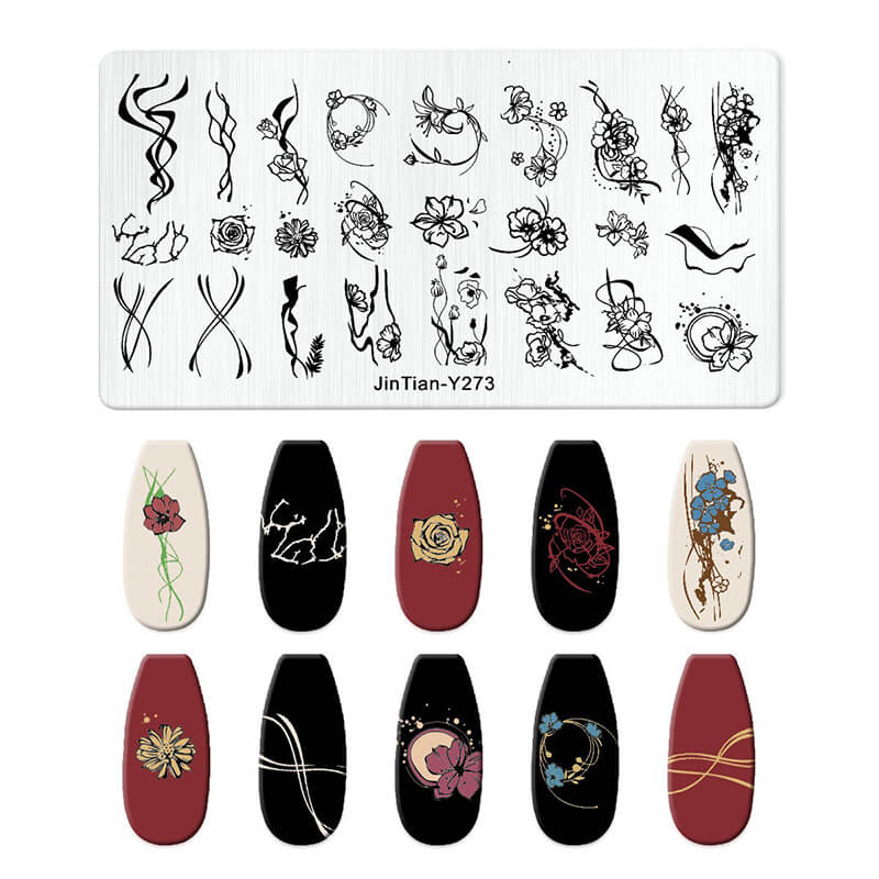 Leaf Botanical Butterfly Animal Pattern Nail Stamping Plate – Multi-Pattern Nail Art Steel Plate