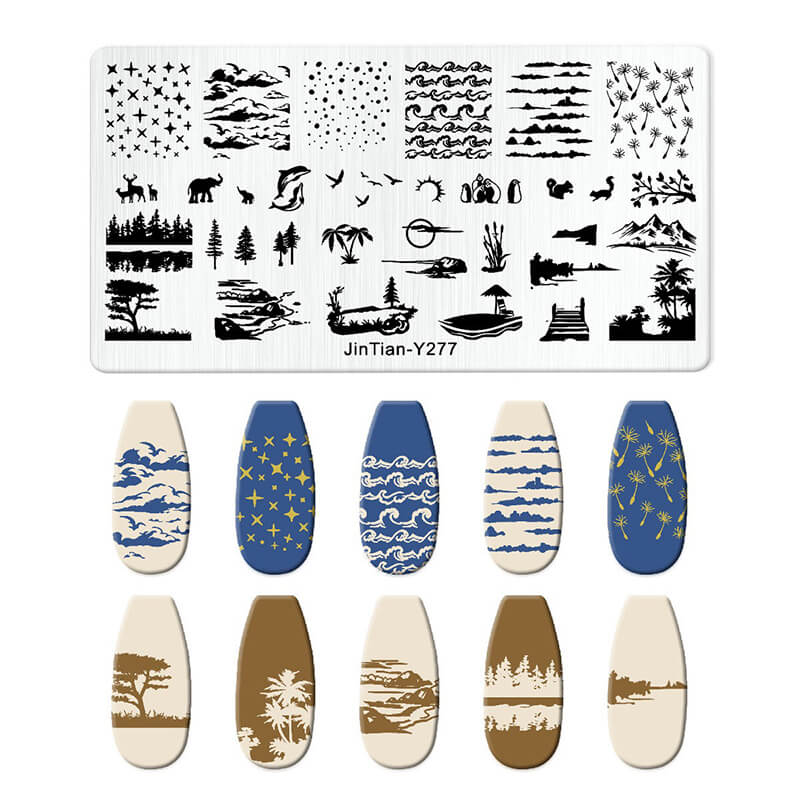 Leaf Botanical Butterfly Animal Pattern Nail Stamping Plate – Multi-Pattern Nail Art Steel Plate