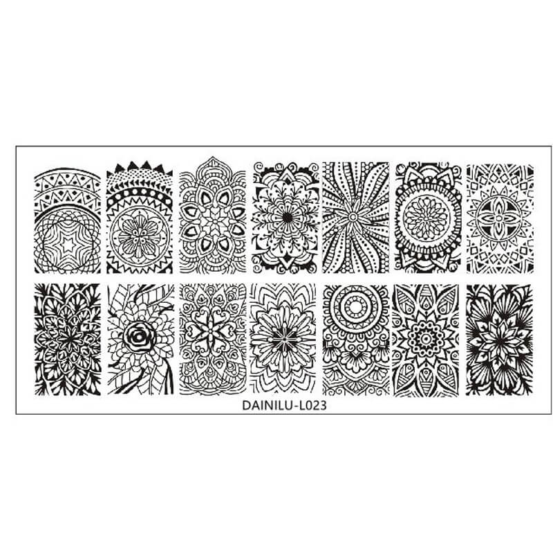 Geometric Lines & Dots Nail Stamping Plate – Abstract Pattern Steel Plate for Nail Art Design