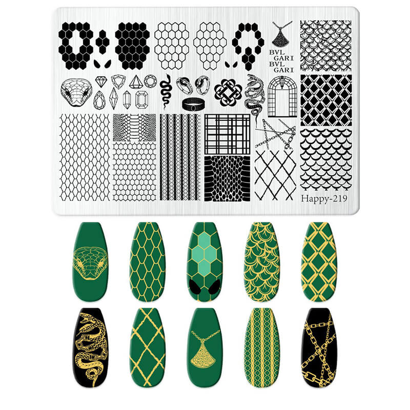 Nail stamping plate featuring multiple designs—flowers, liner patterns, geometric shapes, and bowknots.