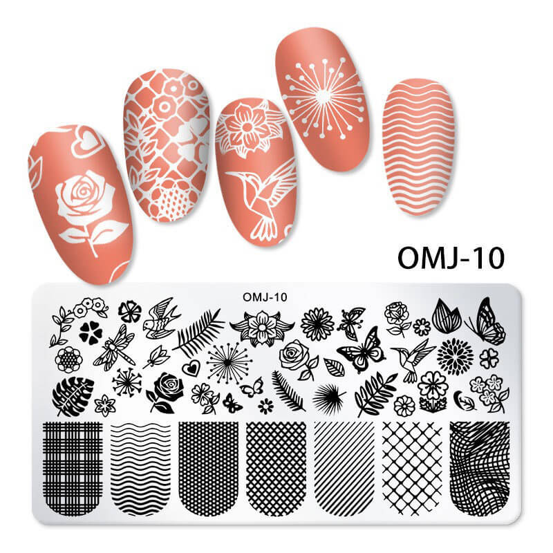 Butterfly Floral Snowflake Starburst Nail Stamping Plate – Multi-Pattern Nail Art Steel Plate