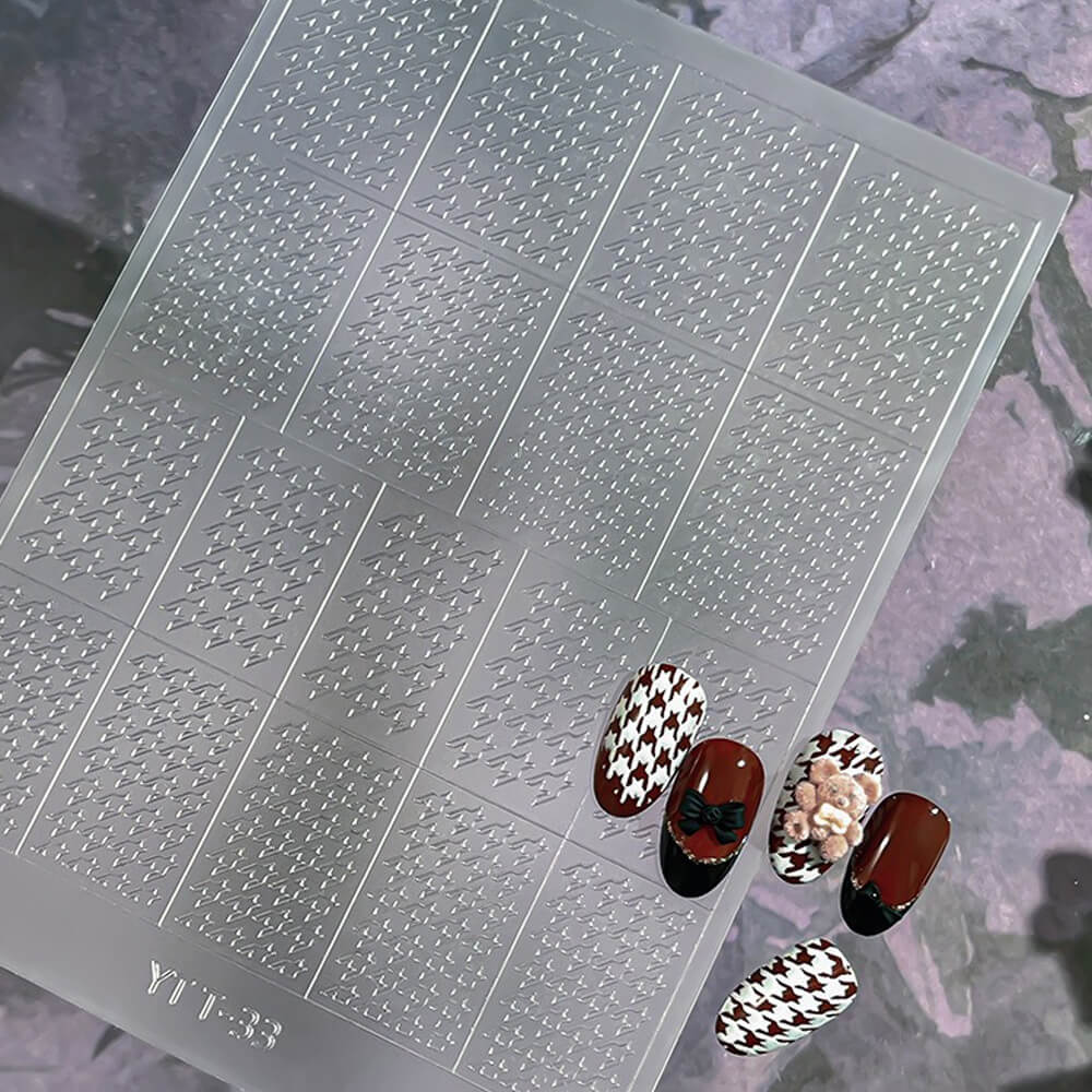 French Star & Heart Designs – Transparent Hollow Nail Stickers