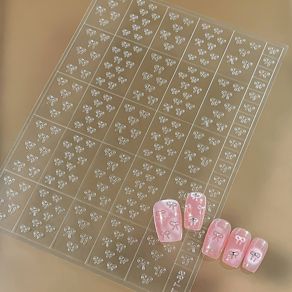 French Star & Heart Designs – Transparent Hollow Nail Stickers