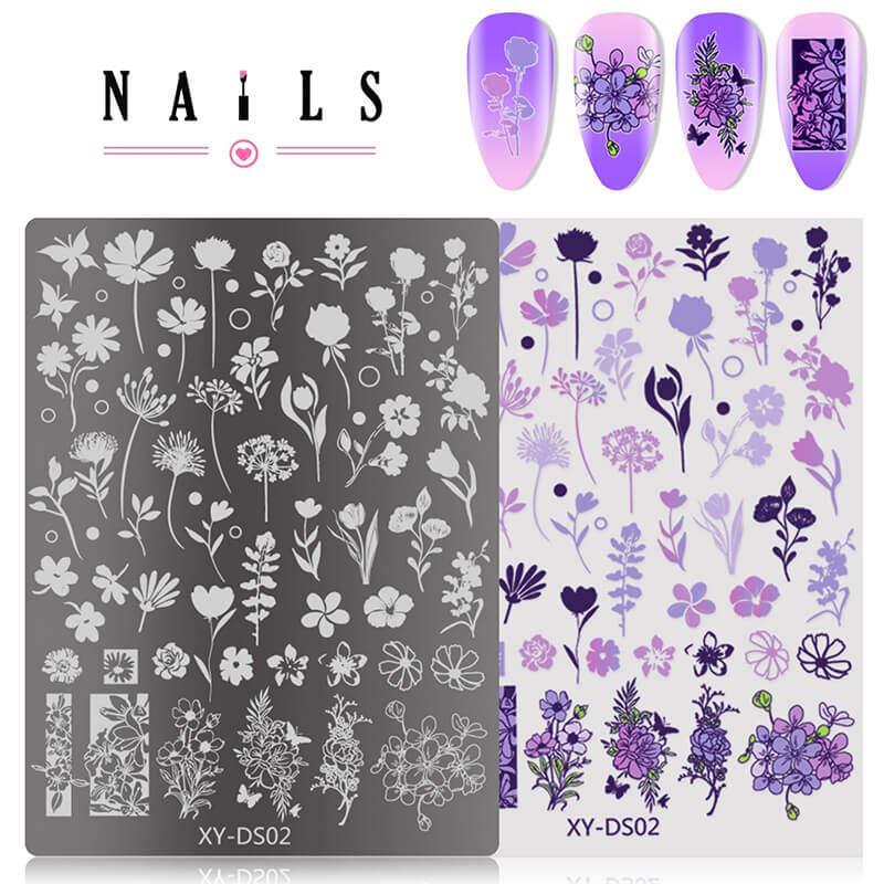 Butterfly Floral Heart Window Pattern Nail Stamping Plate – Multi-Pattern Nail Art Steel Plate