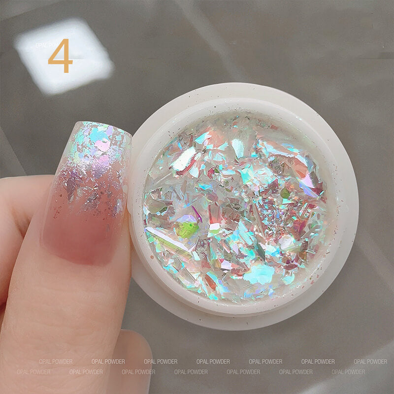 Aurora Iridescent Nail Flakes – Ultra Sparkle Holographic Nail Glitter