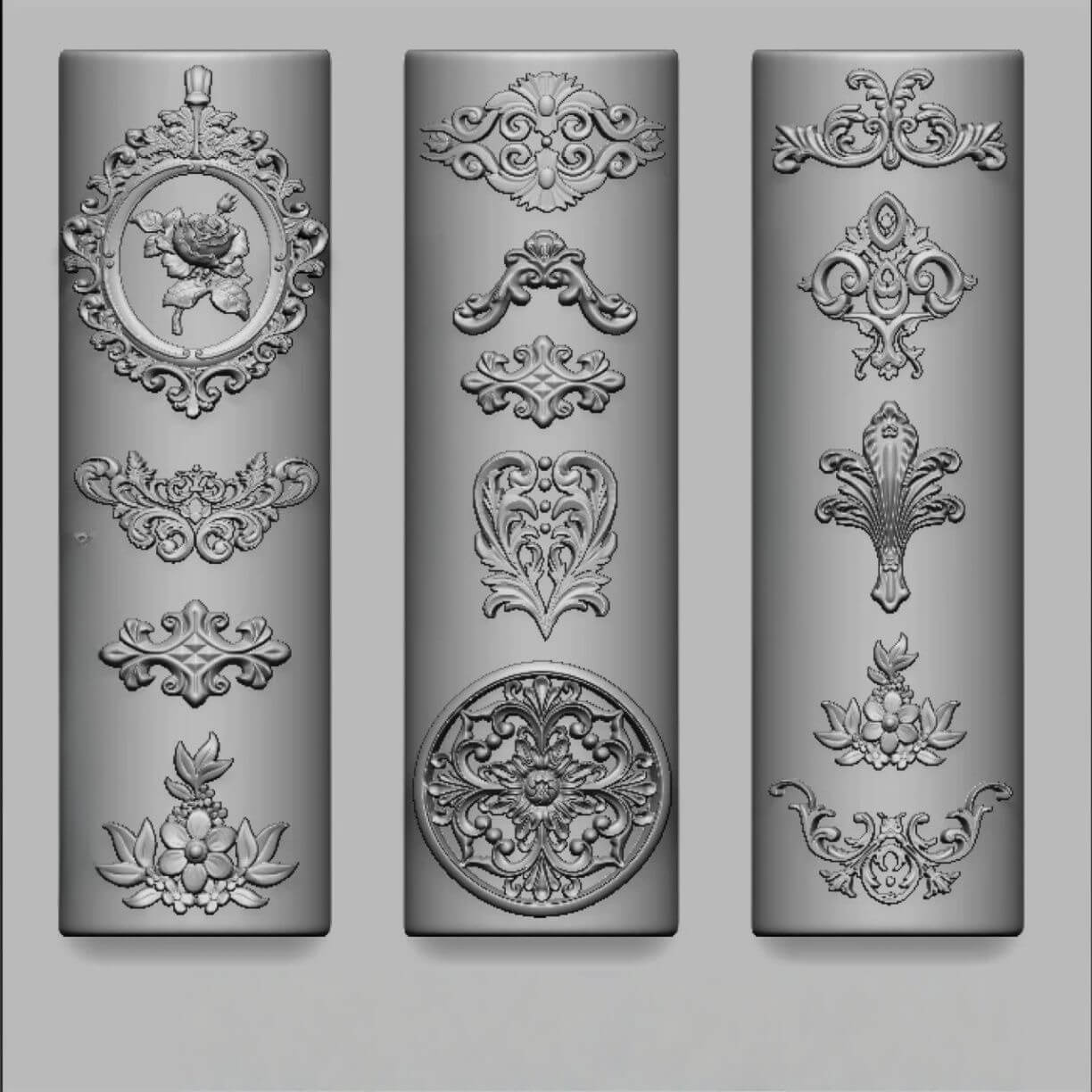 Baroque Royal Window Relief Silicone Nail ArtMold – 3D Ornate Nail Design Mold