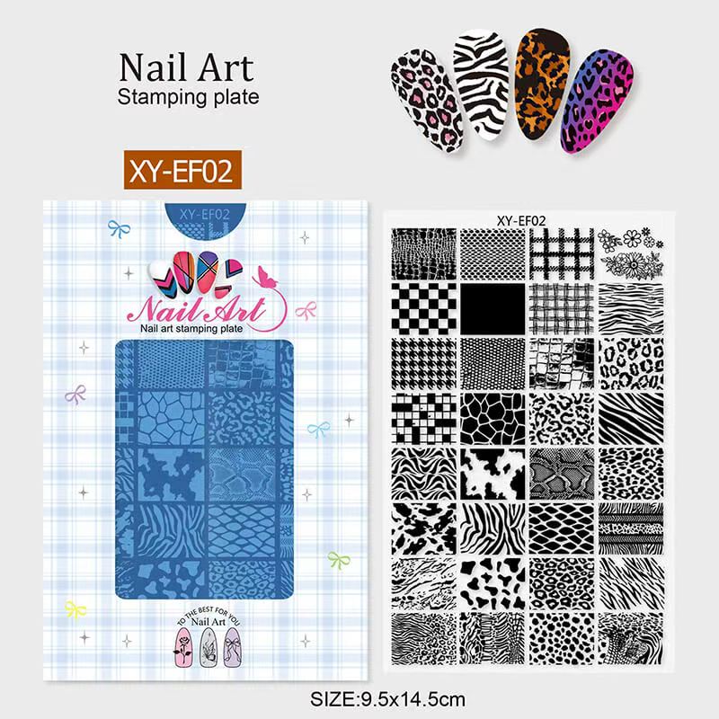 Lace Zebra Crocodile Butterfly Botanical Nail Stamping Plate – Multi-Pattern Nail Art Steel Plate