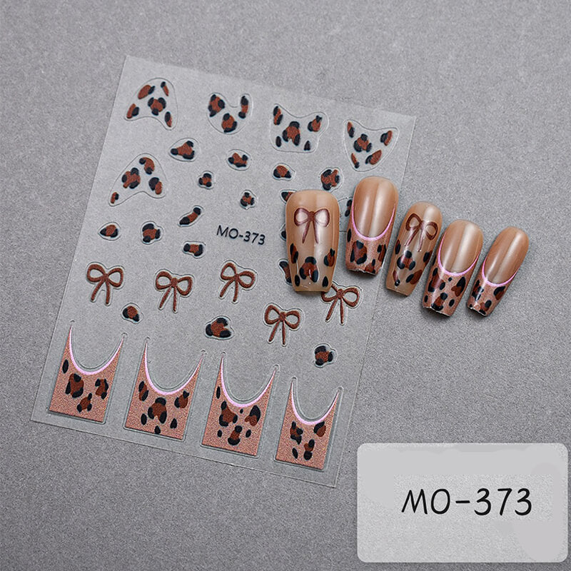 Close-up of leopard print sticker showing raised spots and dimensional texture