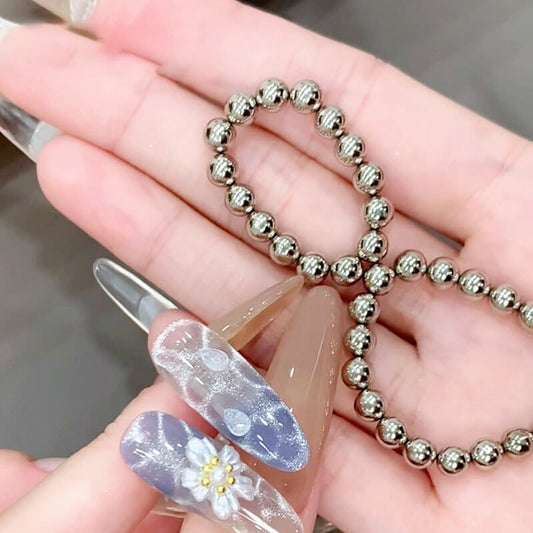 20 pcs hematite beads magnet balls in 5mm size arranged together