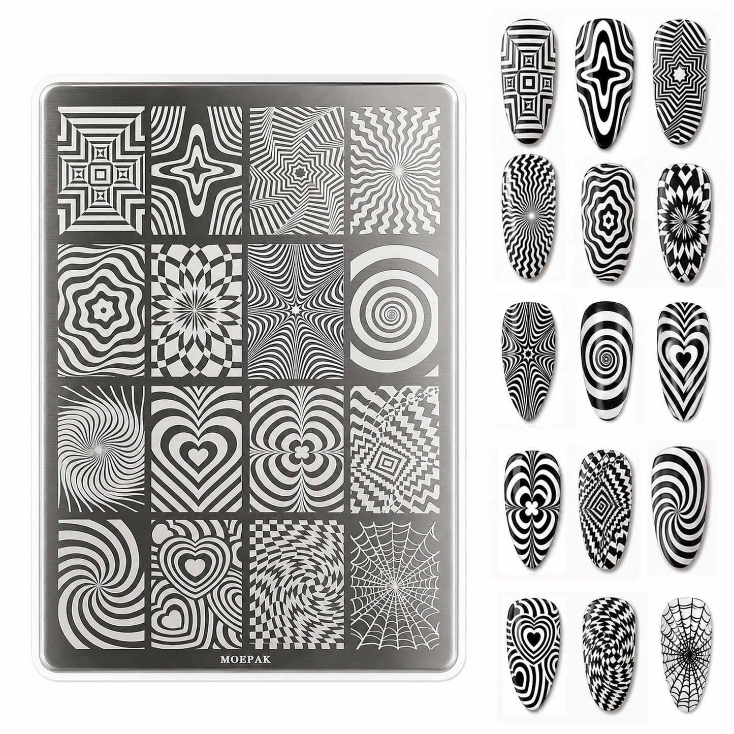 Op Art Nail Stamping Plate – Optical Illusion Nail Art Steel Plate