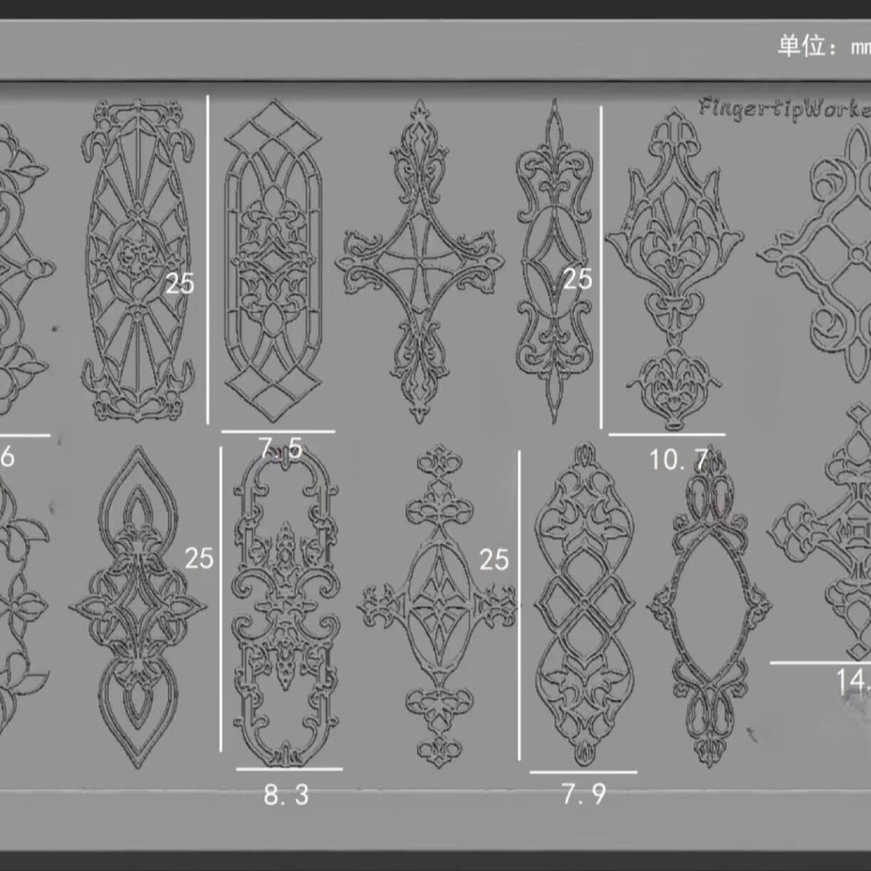 Baroque Royal Window Relief Silicone Nail ArtMold – 3D Ornate Nail Design Mold