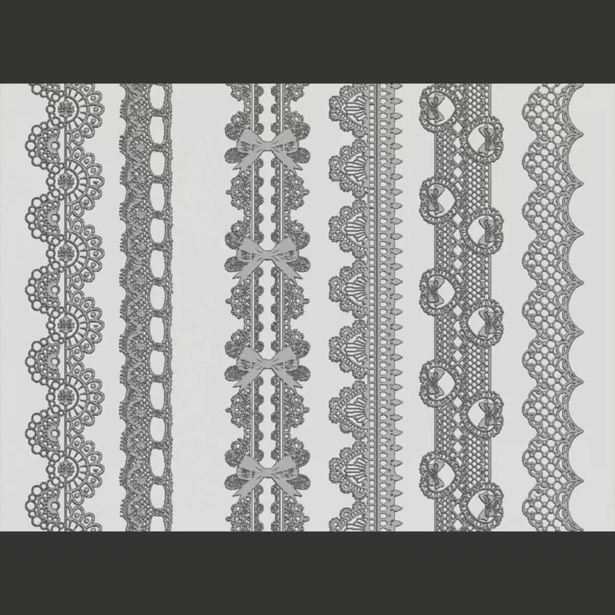 Lace silicone nail art mold for creating 3D lace designs
