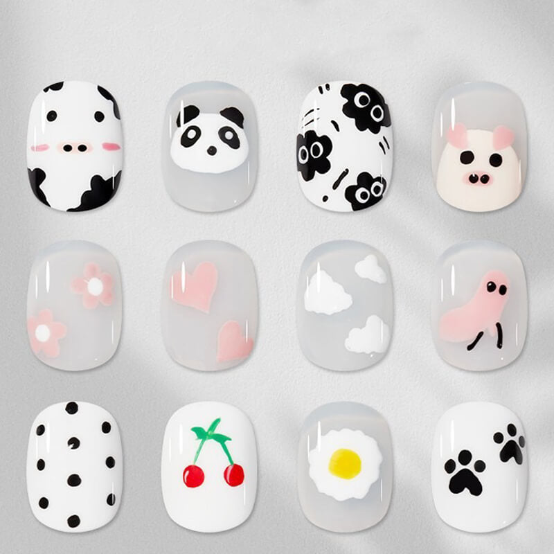 Dotting pen creating flower petal designs using different tip sizes