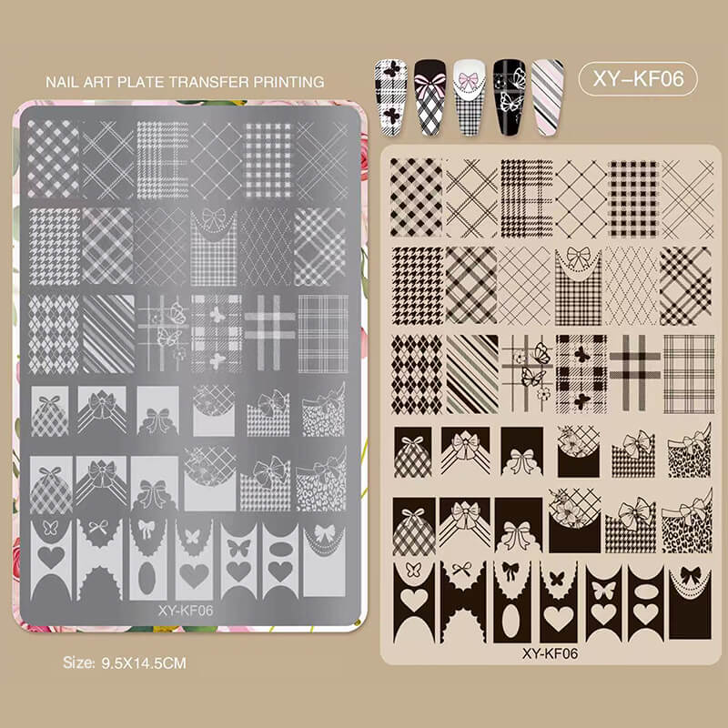 Butterfly Star Rose Bow Nail Stamping Plate –Cute Multi-Pattern Nail Art Steel Plate