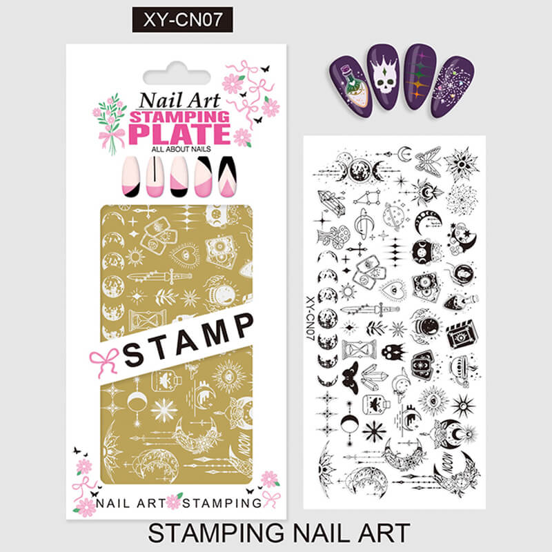 Plaid Butterfly Comic French Animal Nail Stamping Plate – Multi-Pattern Nail Art Steel Plate