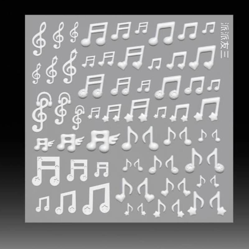 Musical note nailart mold
