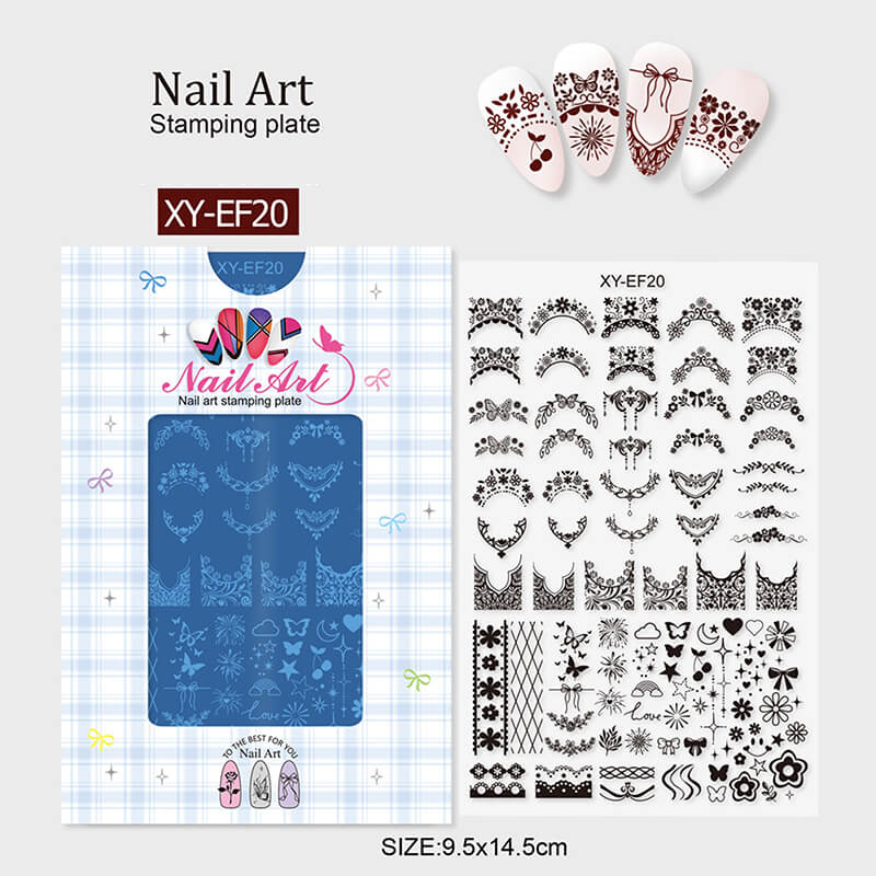 Lace Zebra Crocodile Butterfly Botanical Nail Stamping Plate – Multi-Pattern Nail Art Steel Plate