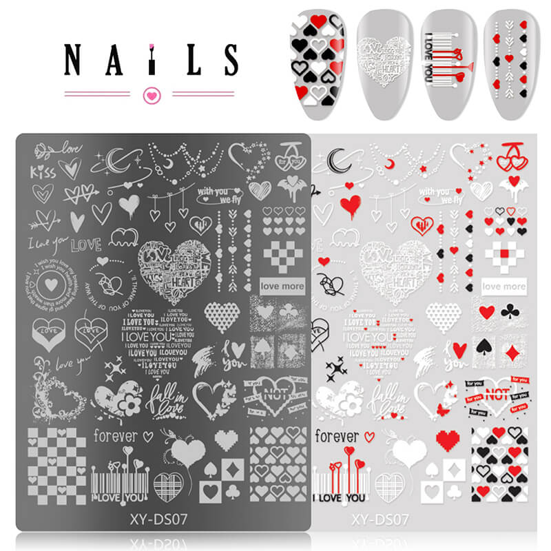 Butterfly Floral Heart Window Pattern Nail Stamping Plate – Multi-Pattern Nail Art Steel Plate