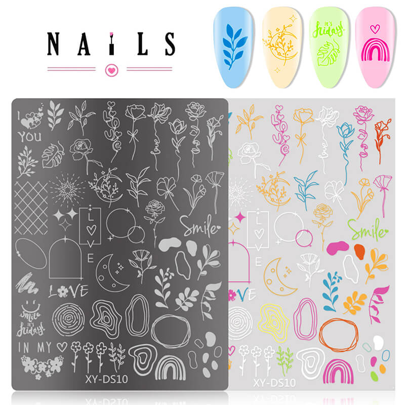 Butterfly Floral Heart Window Pattern Nail Stamping Plate – Multi-Pattern Nail Art Steel Plate