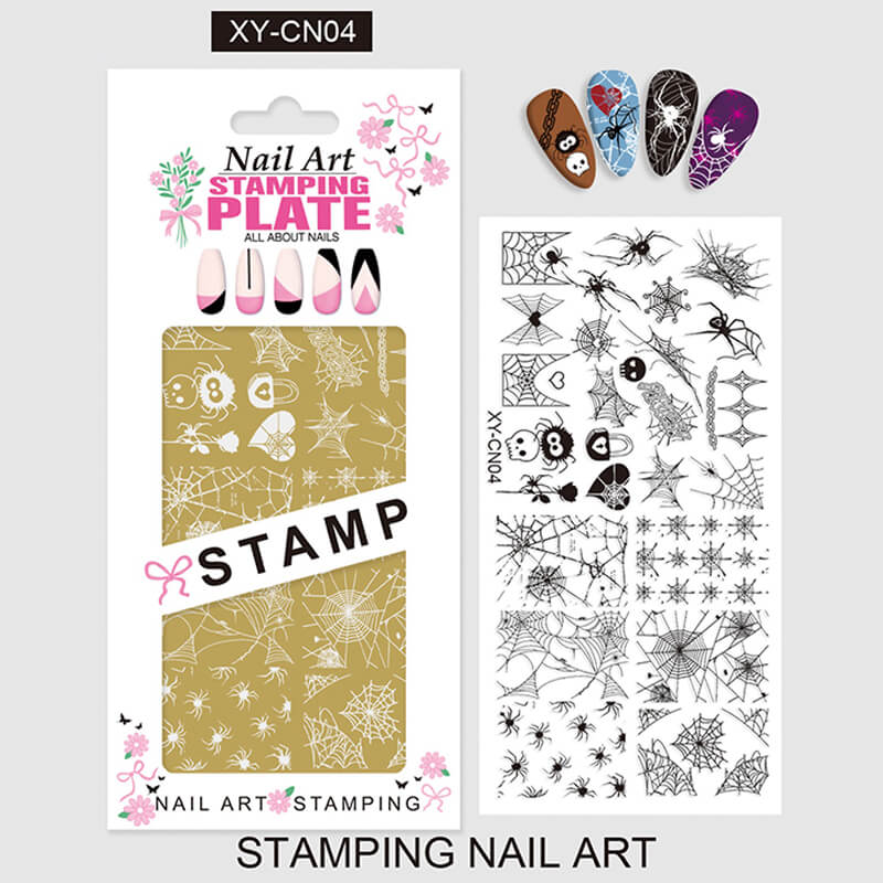 Plaid Butterfly Comic French Animal Nail Stamping Plate – Multi-Pattern Nail Art Steel Plate