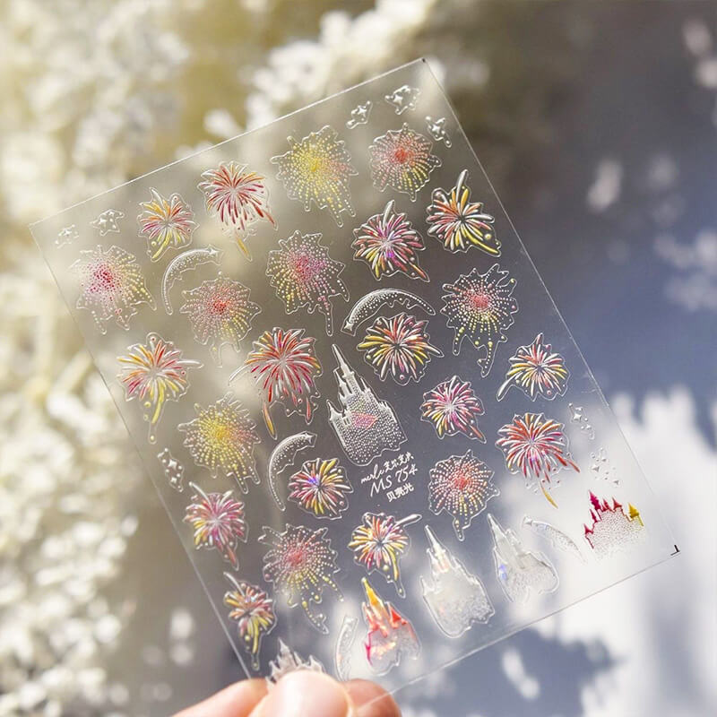 Close-up of dream castle sticker showing detailed turrets and arched windows