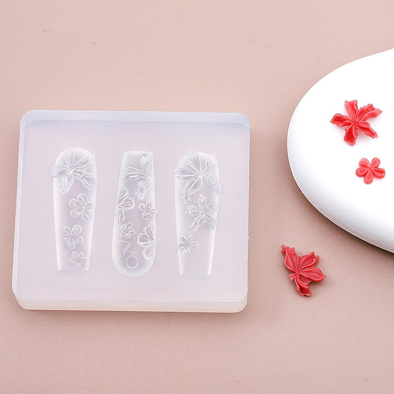 Flower Rose Bow Silicone Mold for Nail DIY Art