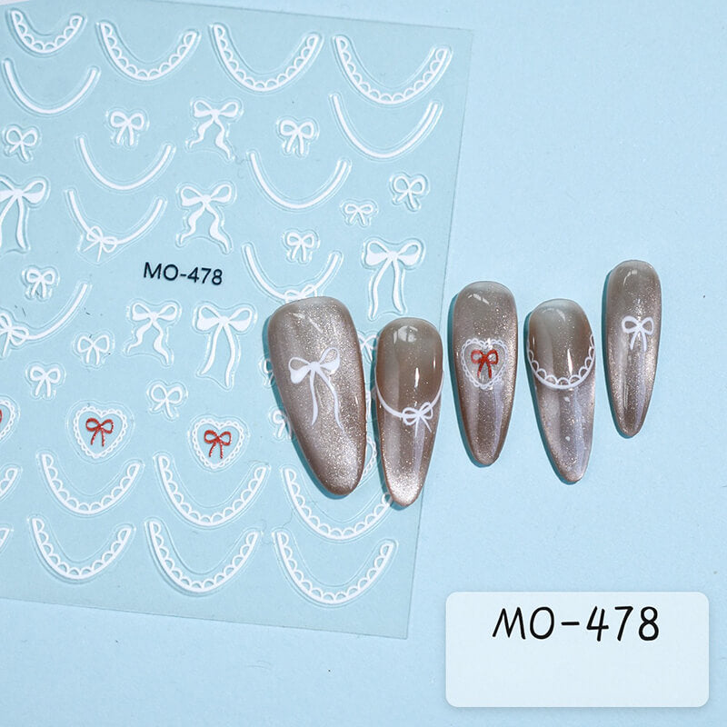 Cute Bowknot Lace Nail Art Sticker
