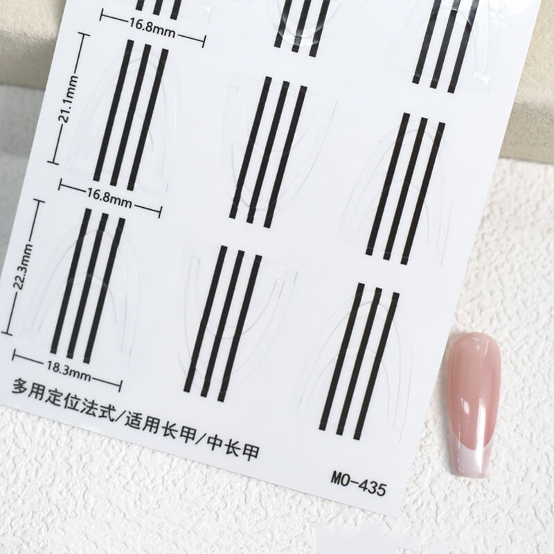 Accurate French Plaid Nail Art Stencil Stickers with Alignment Line