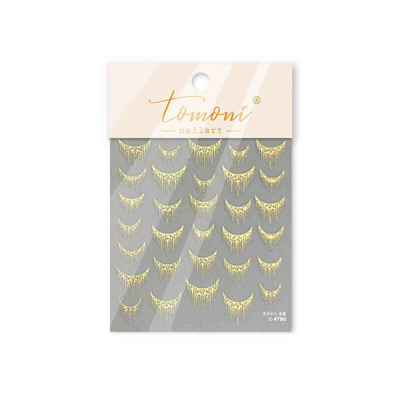 Shiny Sliver Gliding French Tassel Nail Art Sticker