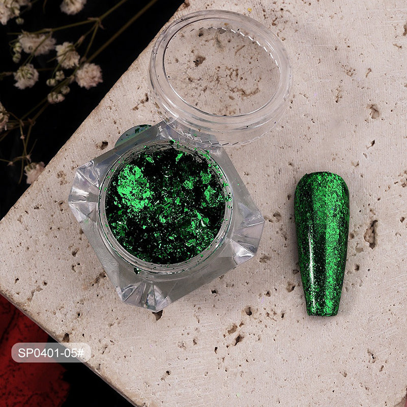 Glitter Nail Foil Flakes Sparkly Aluminum Nail Foil Sequins Nail Art Decoration