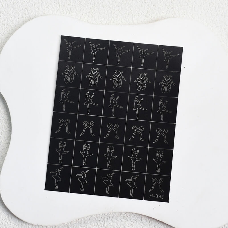 Nail art sticker sheet featuring ballet