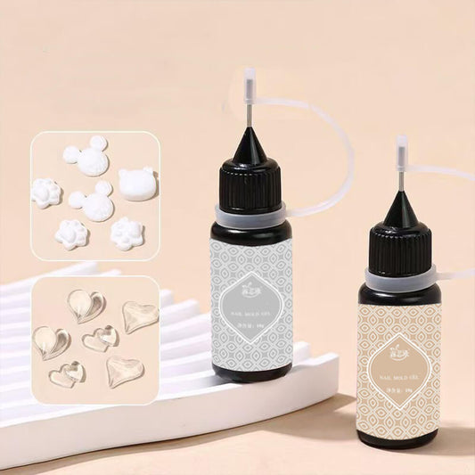 3D nail art resin bottle with thick no-wipe UV gel formula for sculpting