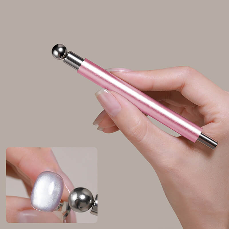 Pink double headed nail magnet with ball