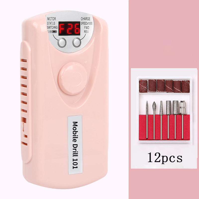Professional rechargeable portable electric nail drill – complete grinder tool set for acrylic and gel nails