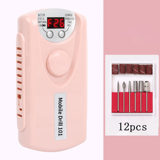 Professional rechargeable portable electric nail drill – complete grinder tool set for acrylic and gel nails
