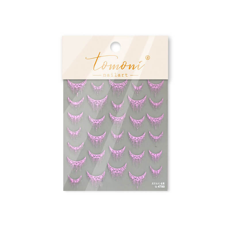 Shiny Sliver Gliding French Tassel Nail Art Sticker
