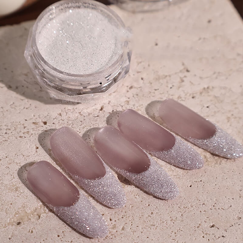 Jar of Diamond Star Glitter Nail Powder with sparkling crushed sparkle texture visible.