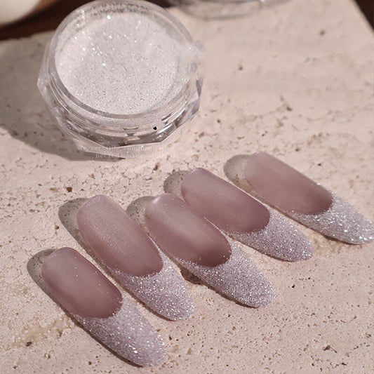 Jar of Diamond Star Glitter Nail Powder with sparkling crushed sparkle texture visible.