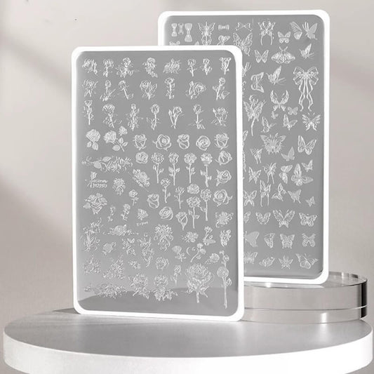 Nail Art Stamping Tempalte Flower Butterfly Lace Plant Nail Stamp Plate