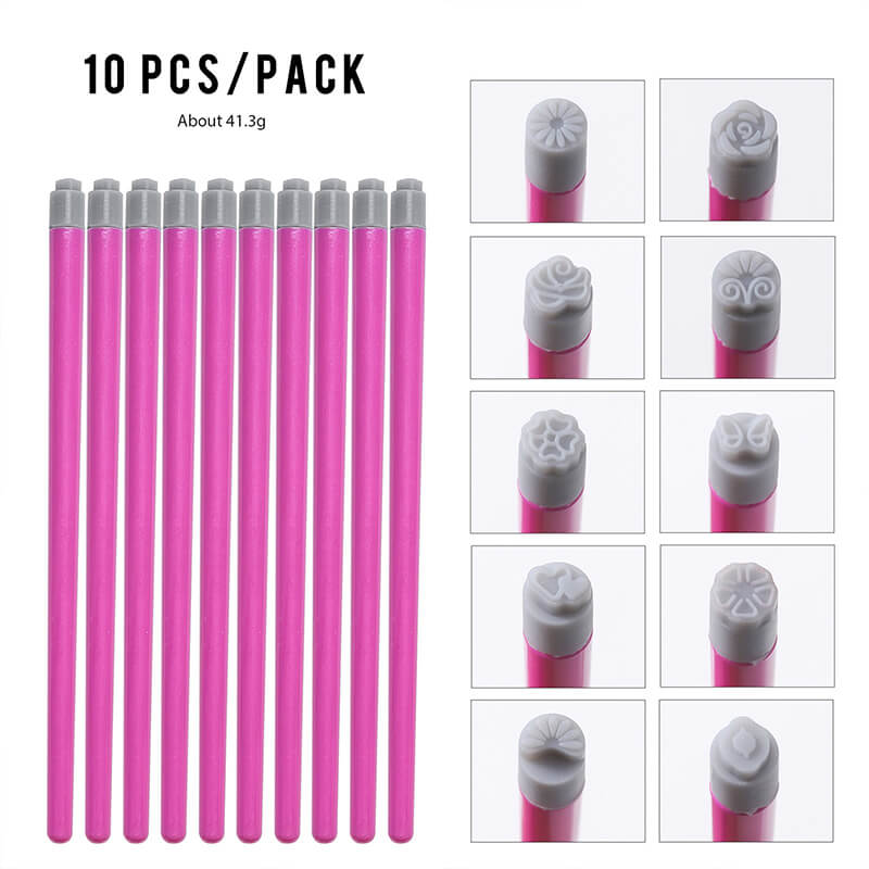 Flower and graffiti nail printing tool in pen form—ergonomic design for controlled application
