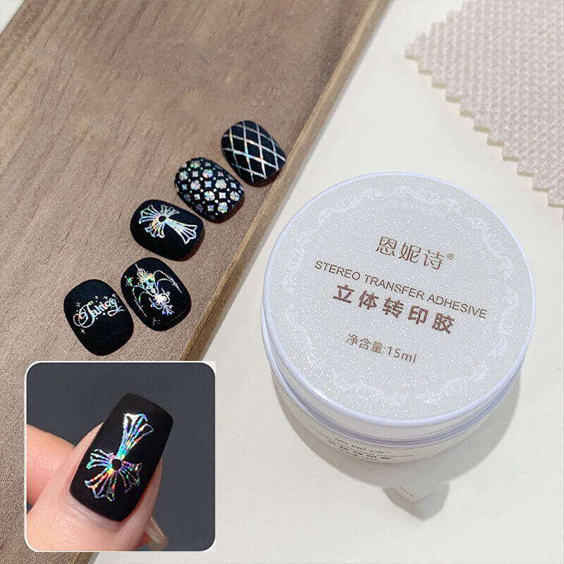 2 in 1 Nail Foil Transfer Gel – Stamping Plate & Foil Printing Adhesive