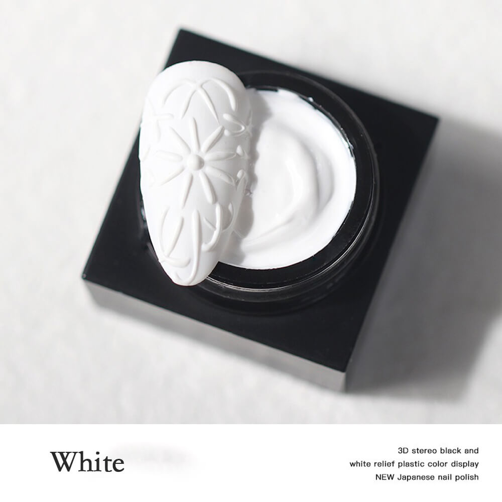 Close-up of thick embossing gel holding shape on brush for dimensional patterns